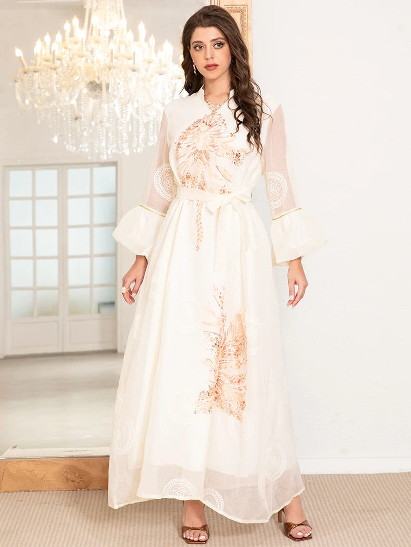 Elegant High Neck Arab Thobe Dress
